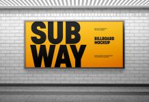Free Subway Billboard Mockup PSD Set