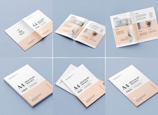 6 Free A4 Multi-Page Brochure Mockup PSD Set