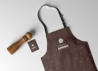 Free Apron With Hanging Tag Mockup PSD