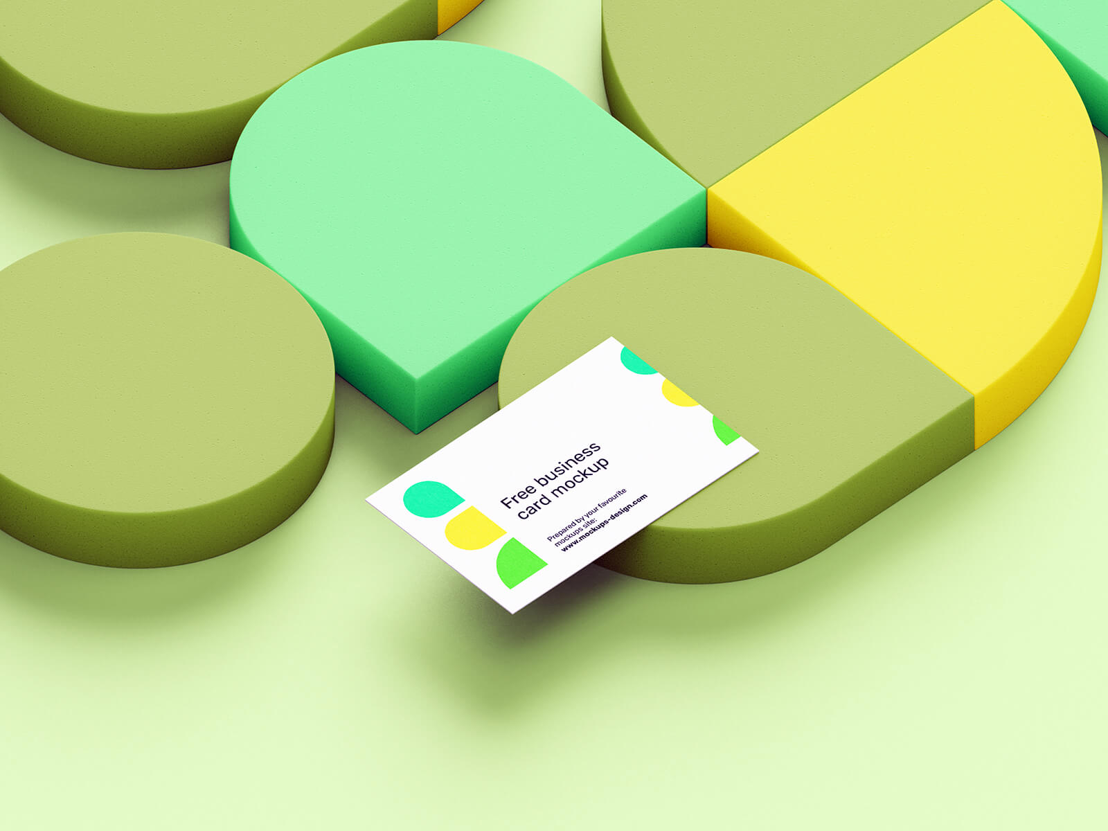 Free Business Card Mockup Set On Abstract Background