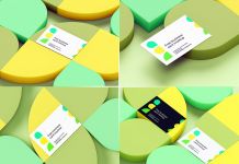 Free Business Card Mockup Set On Abstract Background