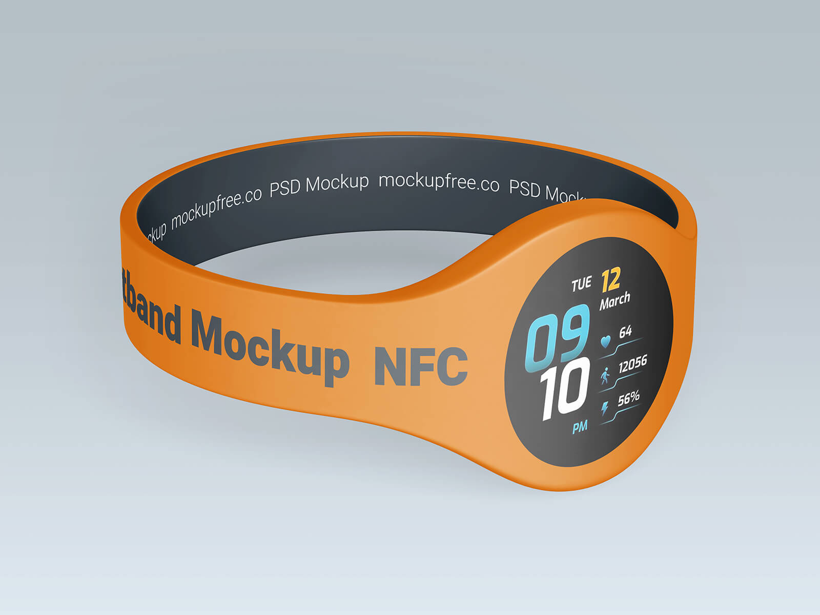 Free NFC Smartwatch Wristwatch Mockup PSD