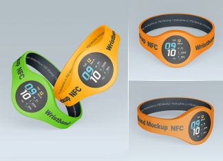 Free NFC Smartwatch Wristwatch Mockup PSD
