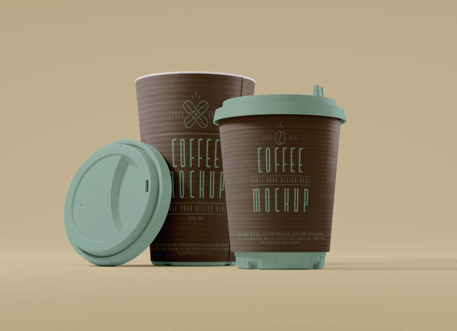 Free Paper Coffee Cup Brranding Mockup PSD