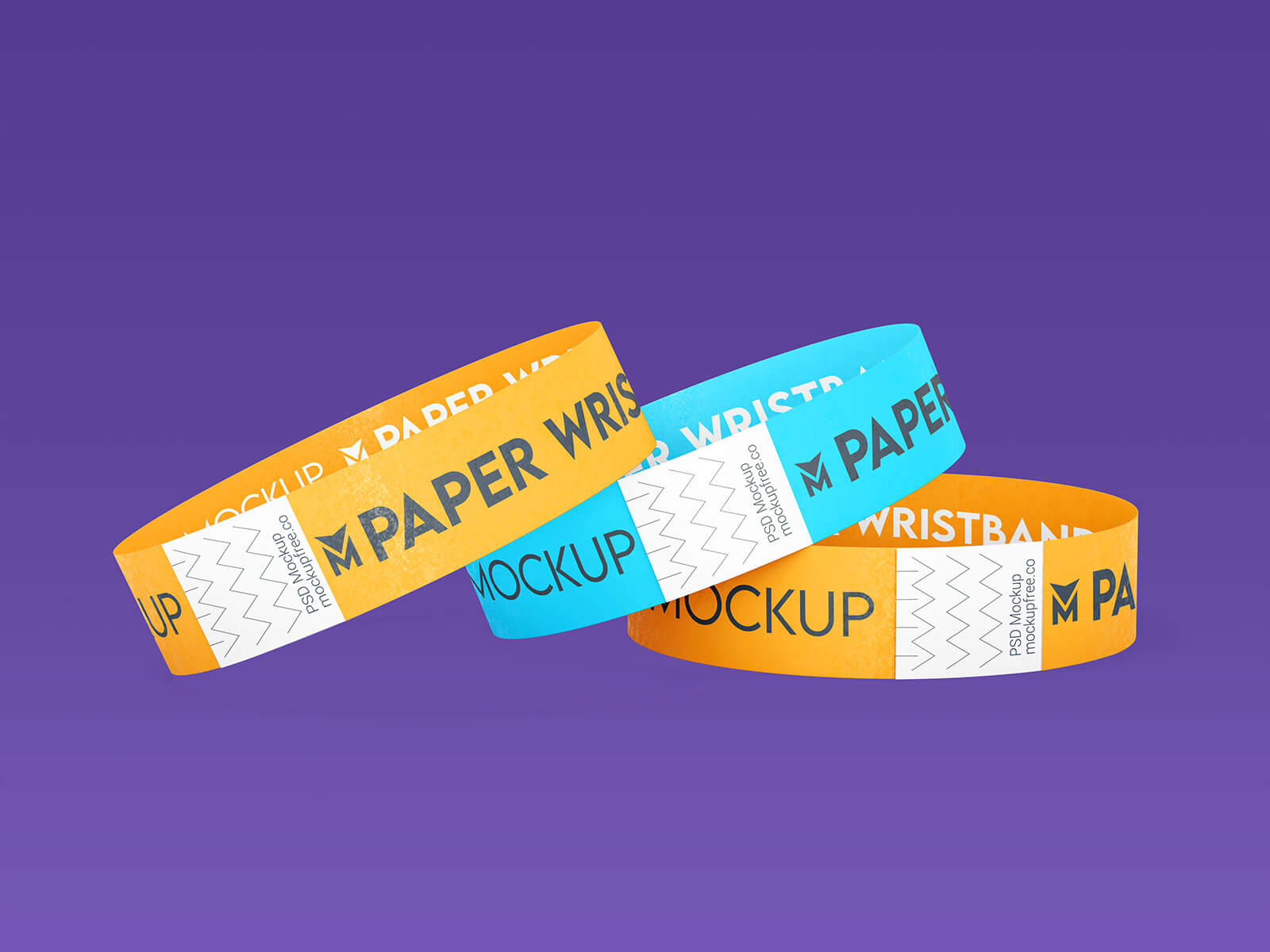 Free Paper Wristband Mockup PSD Set