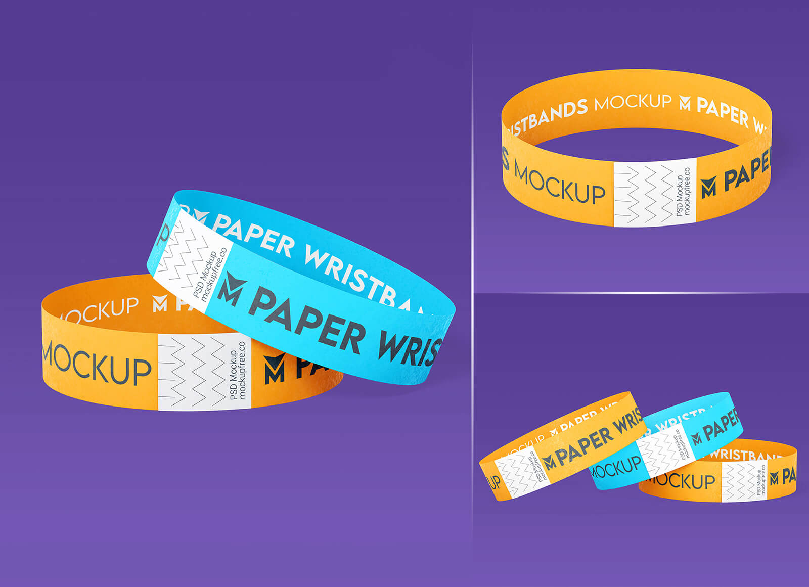 Free Paper Wristband Mockup PSD Set Good Mockups