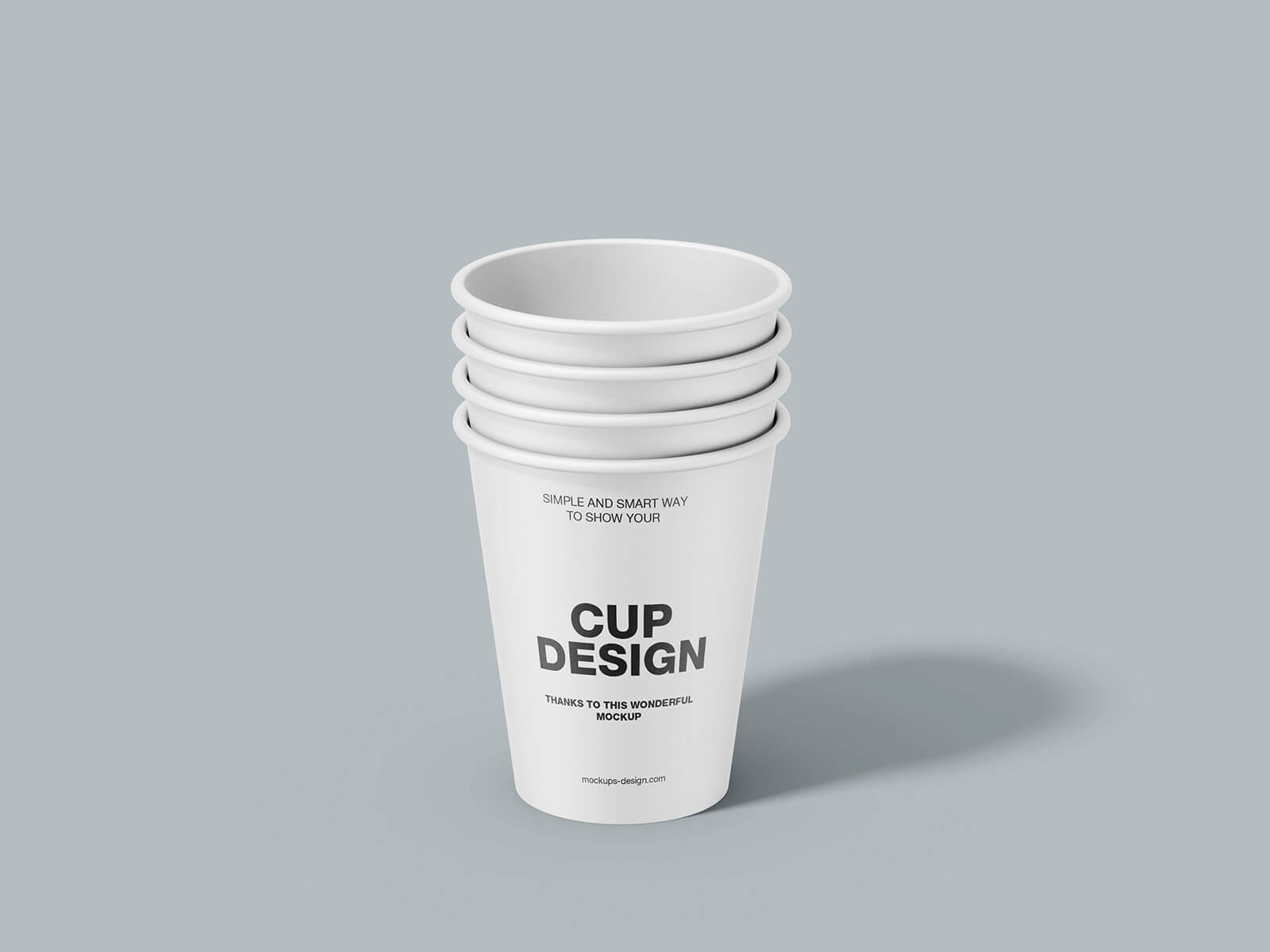 Free Stacked Paper Coffee Cups Mockup PSD Set