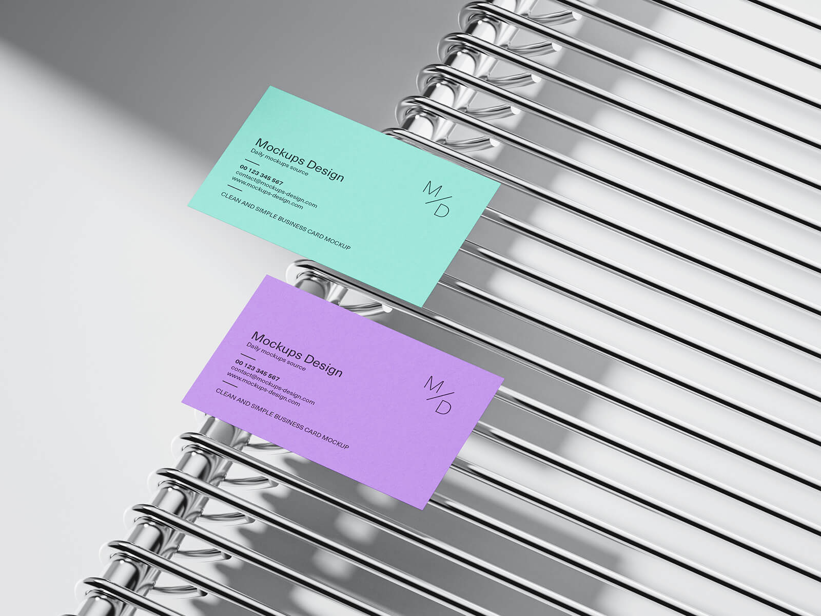 Free Steel Bars Business Card Mockup PSD Set