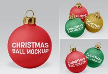 Free Christmas Balls / Baubles Mockup PSD
