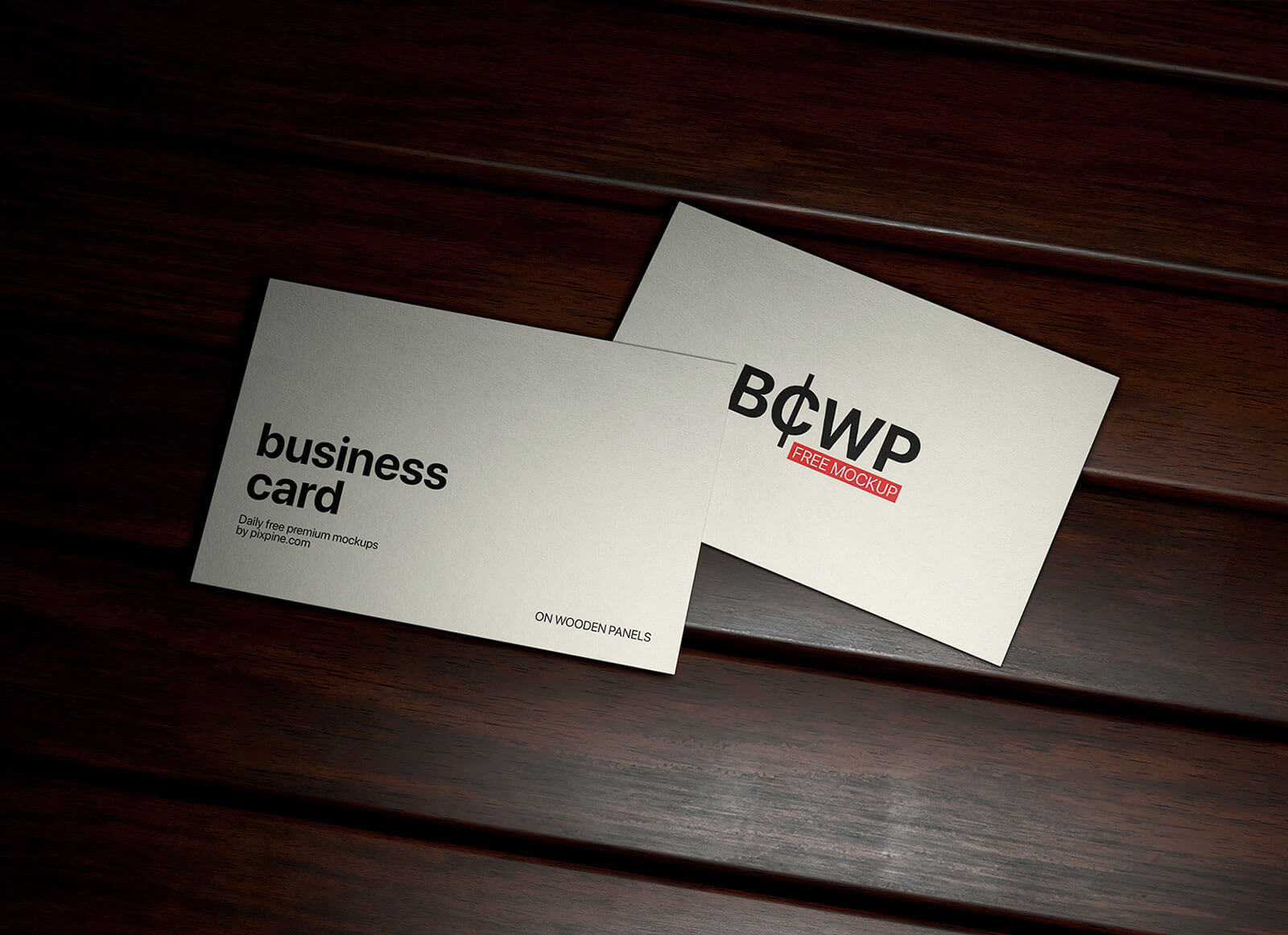 Free-Business-Card-On-Wooden-Panel-Mockup-PSD