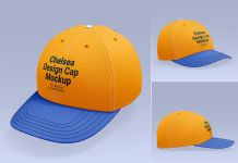 Free Chelsea Football P-Cap Mockup PSD Set