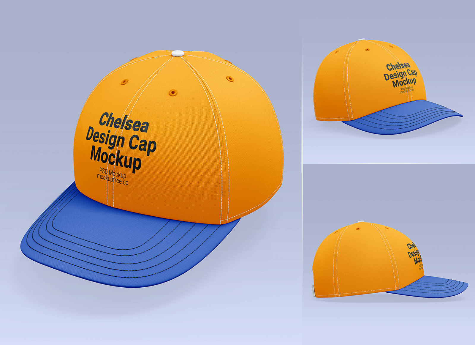 Free Chelsea Football P-Cap Mockup PSD Set - Good Mockups