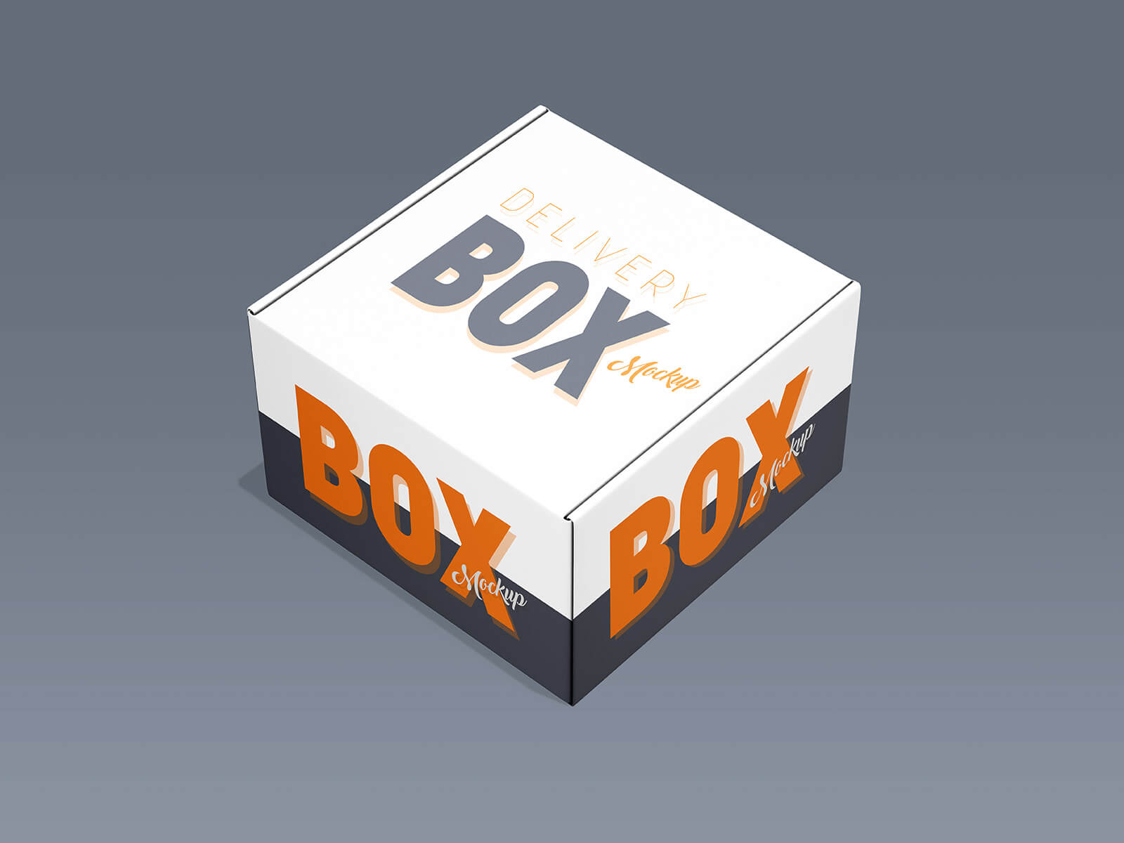 Free Delivery Square Box Mockup PSD Set