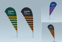 Free Feature Flag Banner Mockup PSD Set