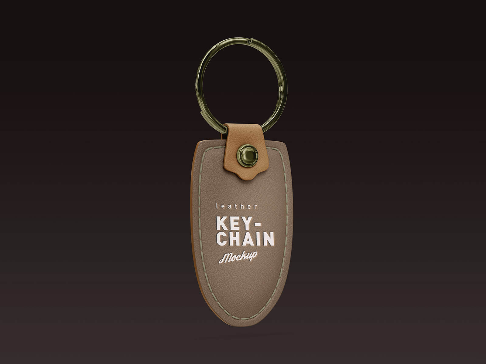 Free Leather Keychain Keyring Mockup PSD