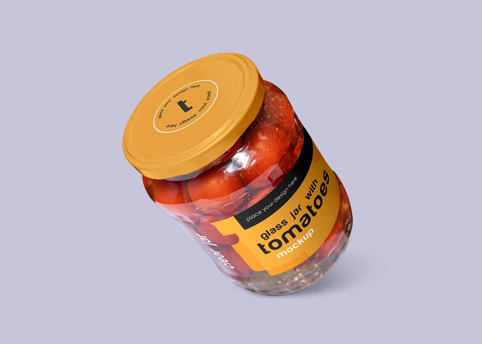 Free Pickle Tomato Glass Jar Mockup PSD
