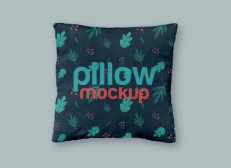 Free Square Pillow / Cushion Mockup PSD