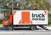 Free Transport Truck Vehicle Branding Mockup PSD