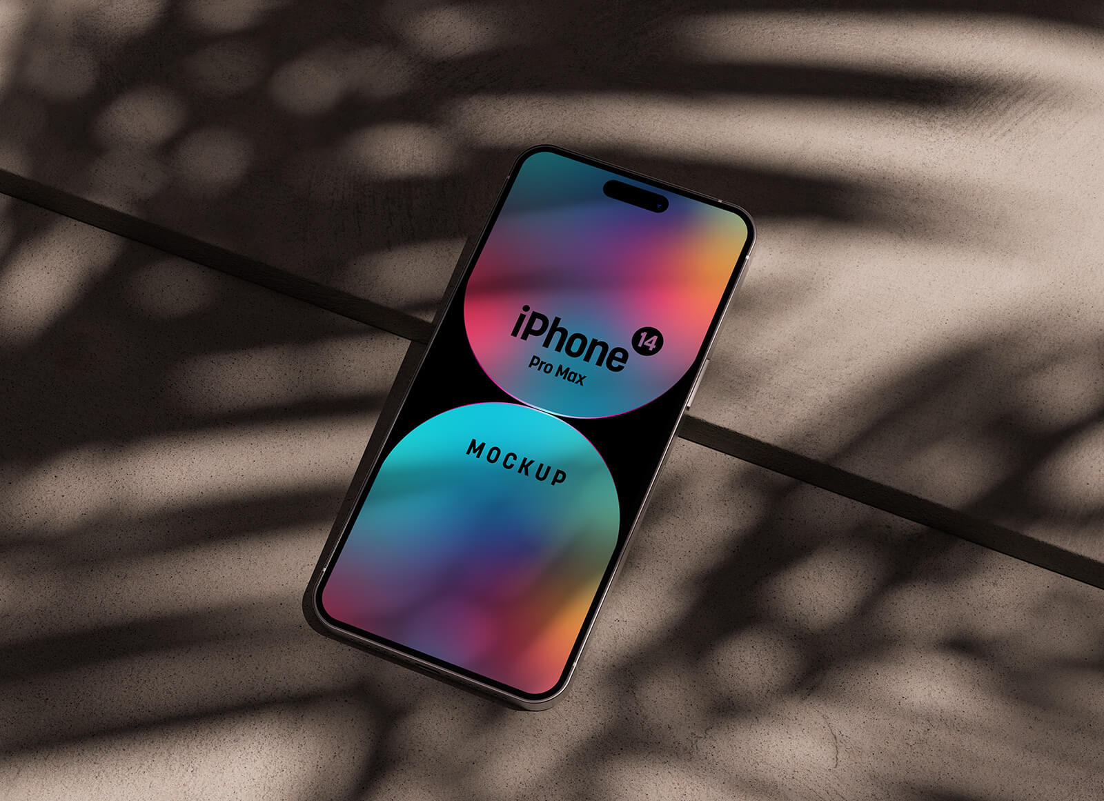 Free iPhone 14 Pro Max Mockup PSD On Concrete Background - Good Mockups