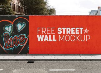 Free Street Art Wall Mockup PSD