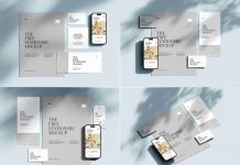 5 Free Clean Shadow Stationery Mockup PSD Files