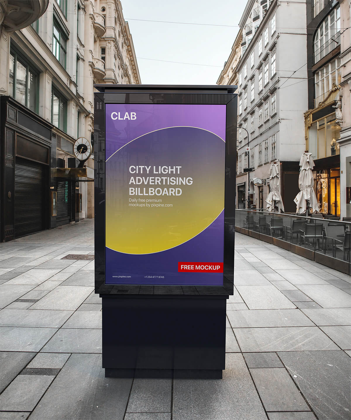 Free City Light Advertising Billboard Mockup PSD - Good Mockups