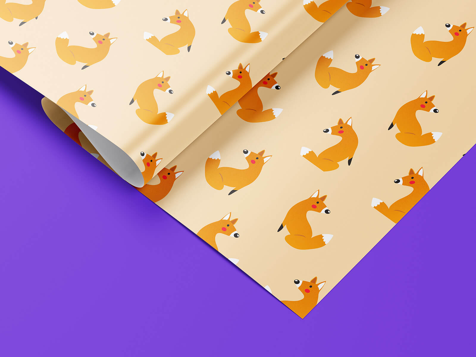Free Gift Wrapping Paper Mockup PSD