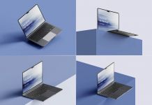Free MacBook Air M2 Mockup PSD Set