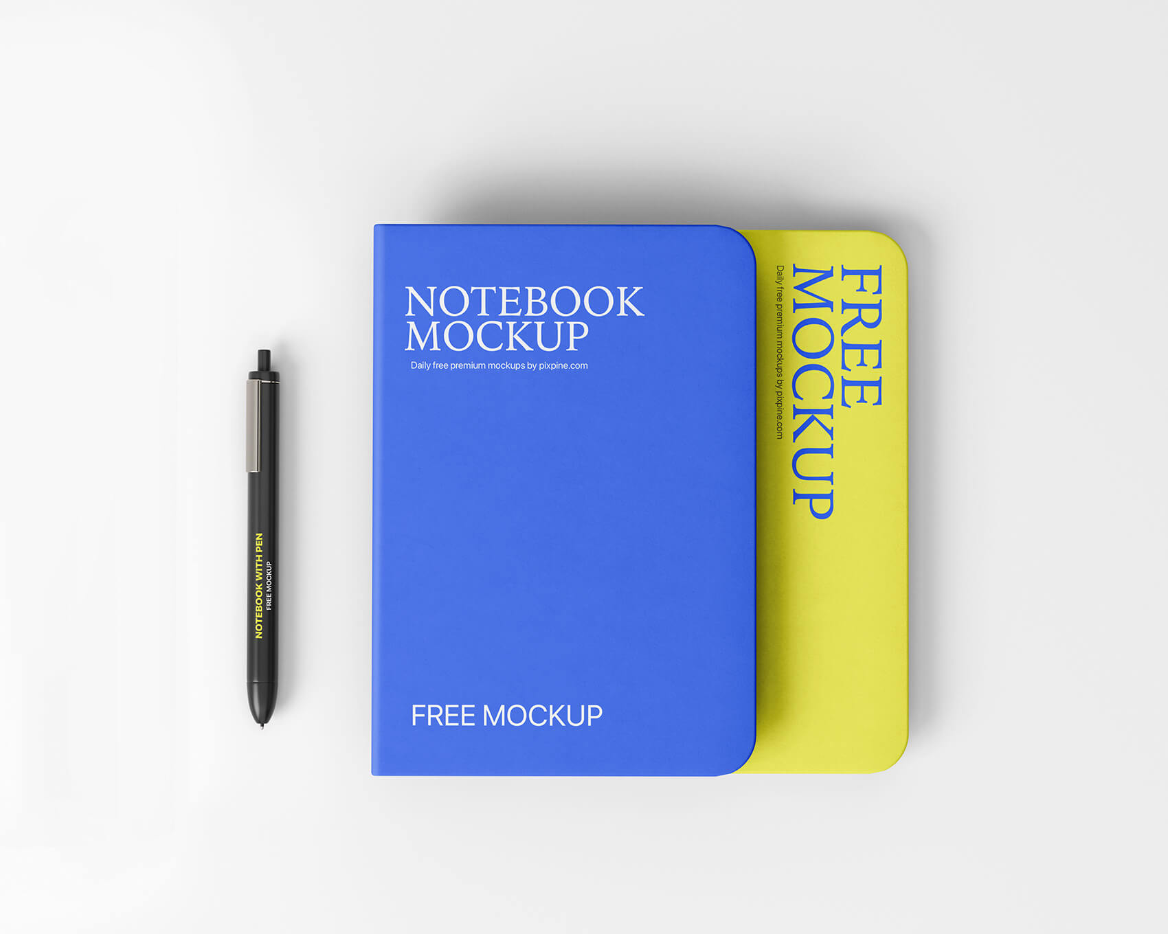 Free Notebook with Pen Mockup PSD