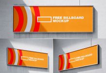 Free On the Wall Street Billboard Mockup PSD Set