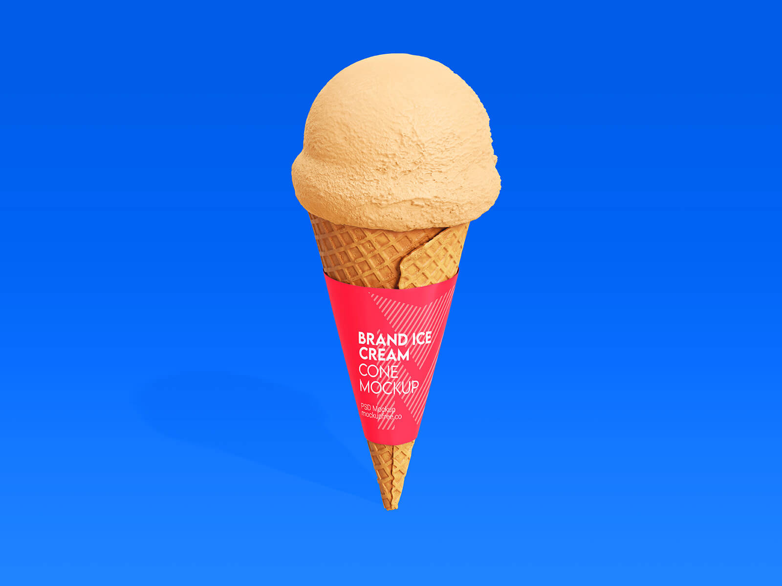 Free Waffle Cone Ice Cream Mockup PSD Set