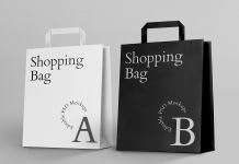 Free-White-&-Black-Paper-Shopping-Bag-Mockup-PSD