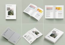 Free (6 Angles) Premium Hardcover Book Mockup PSD