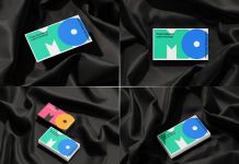 Free Business Cards On Fabric Mockup PSD Set