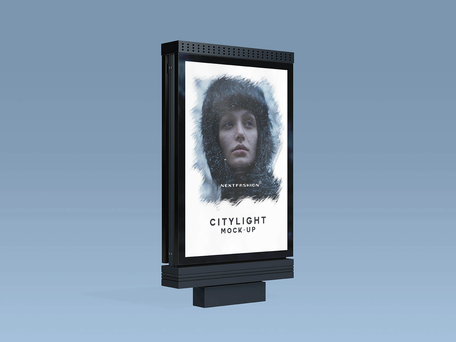 Free Citylight Poster Mupi Mockup PSD Set