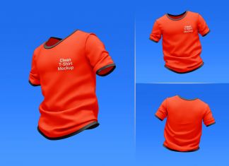 Free Clean 3D T-Shirt Mockup PSD Set