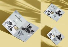 Free Half Letter Size Bi-Fold Brochure Mockup PSD