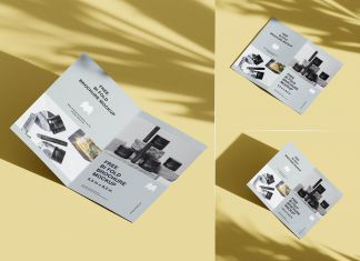Free Half Letter Size Bi-Fold Brochure Mockup PSD