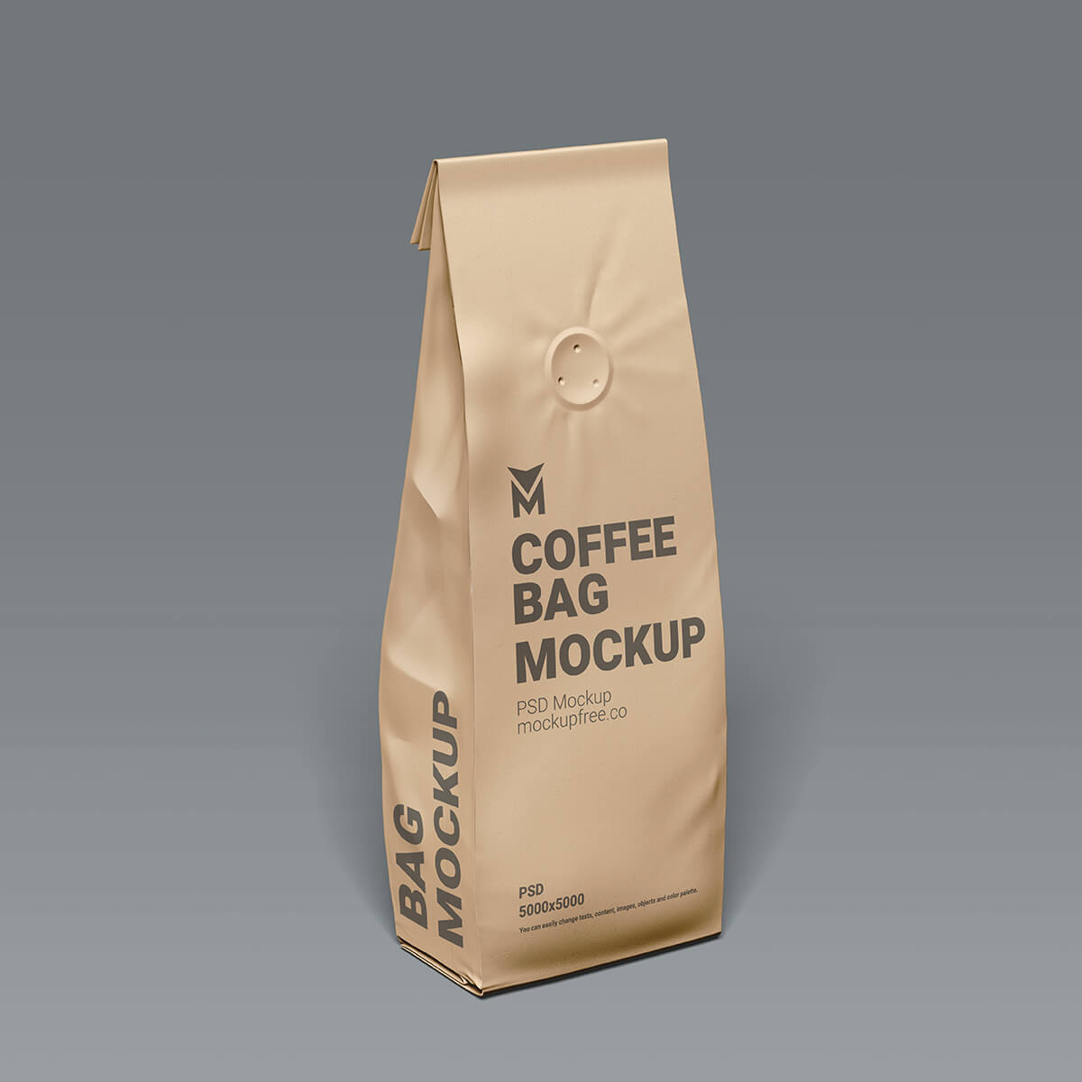 Free Kraft Paper Standing Coffee Bag Mockup PSD Set