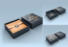 Free Premium Gift Box Mockup PSD Set