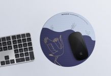 Free Round Mouse Pad Mockup PSD