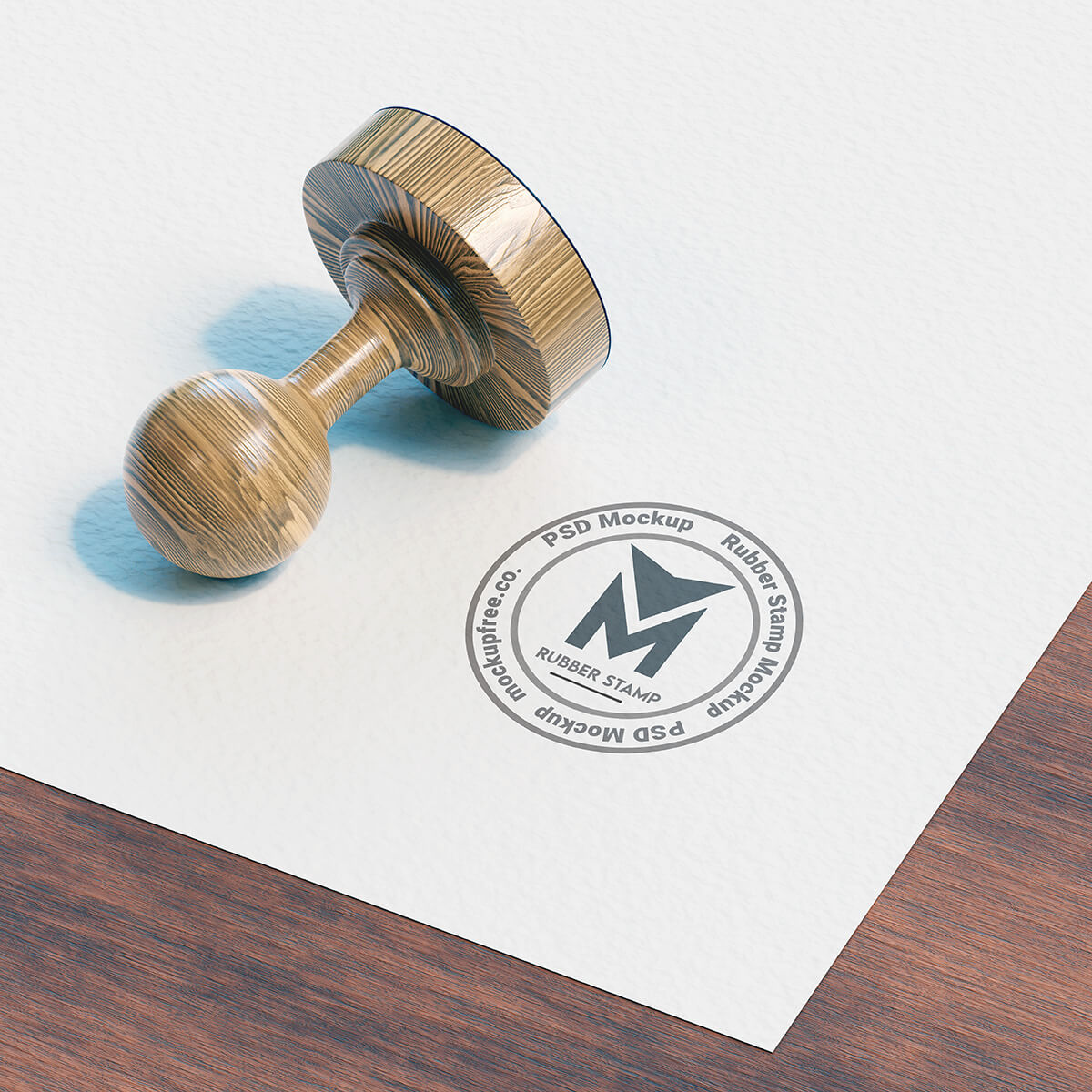 Free Round Rubber Stamp Mockup PSD