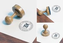 Free Round Rubber Stamp Mockup PSD