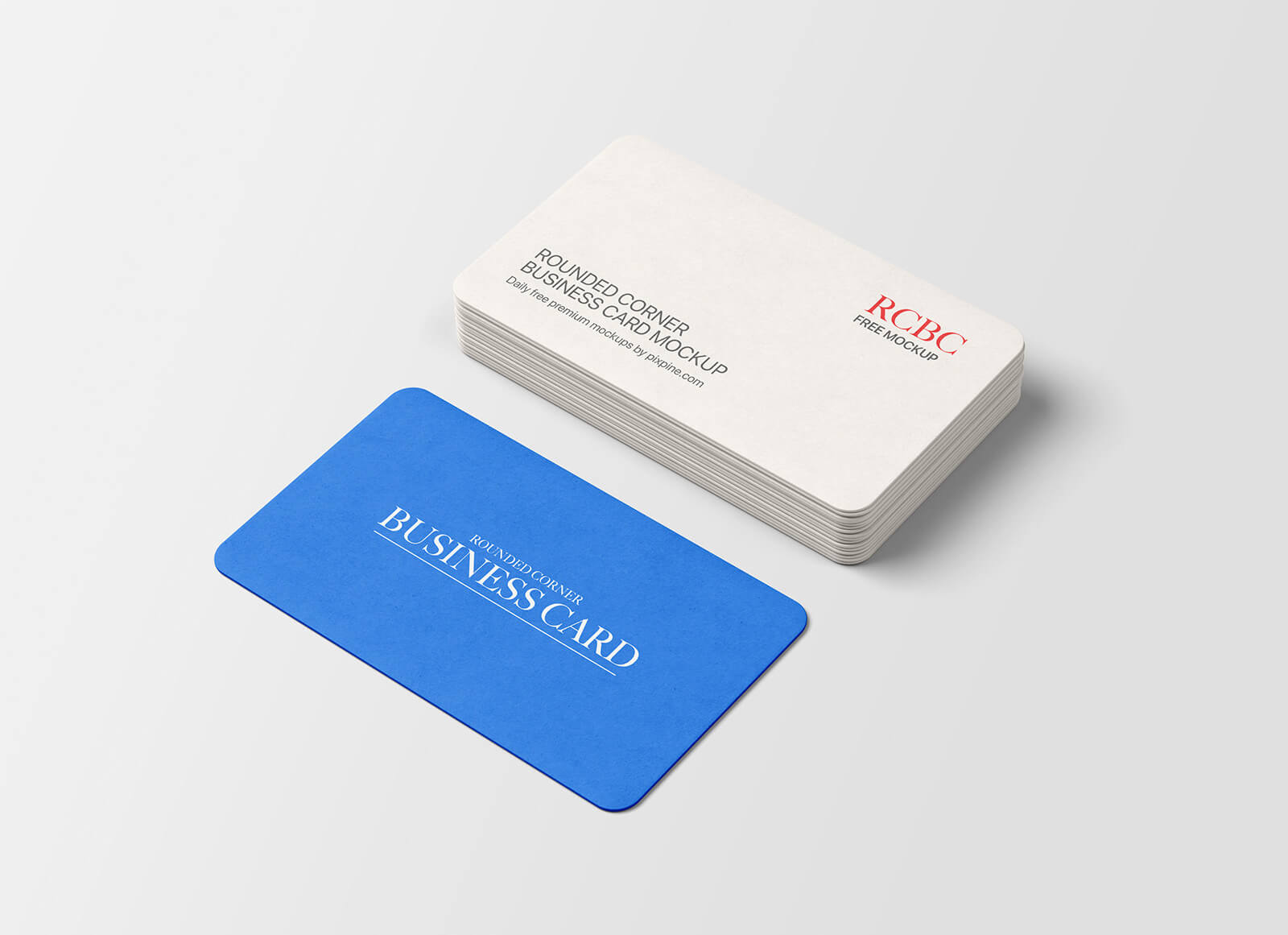 Free Rounded Corner Business Card Mockup PSD