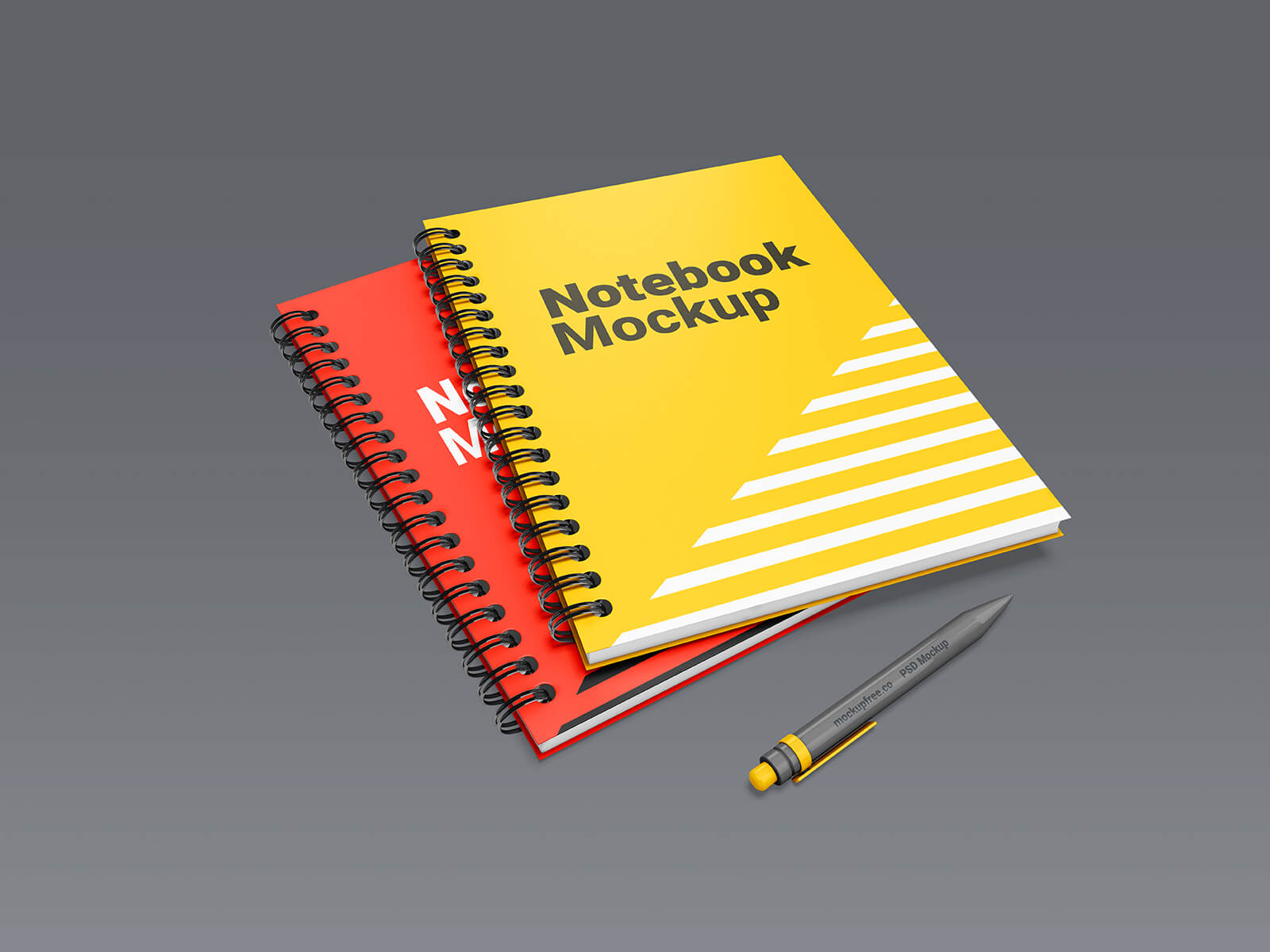 Free Spiral Binding Notebook Mockup PSD Set
