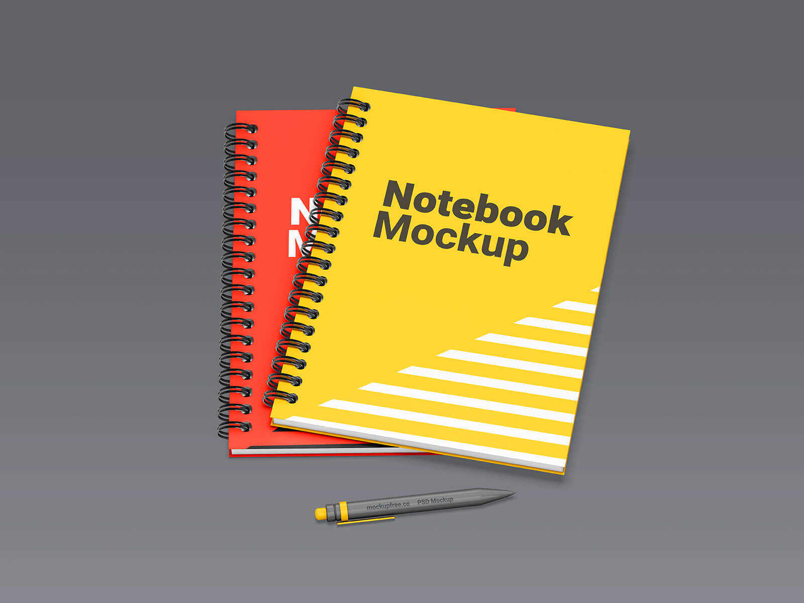 Free Spiral Binding Notebook Mockup PSD Set