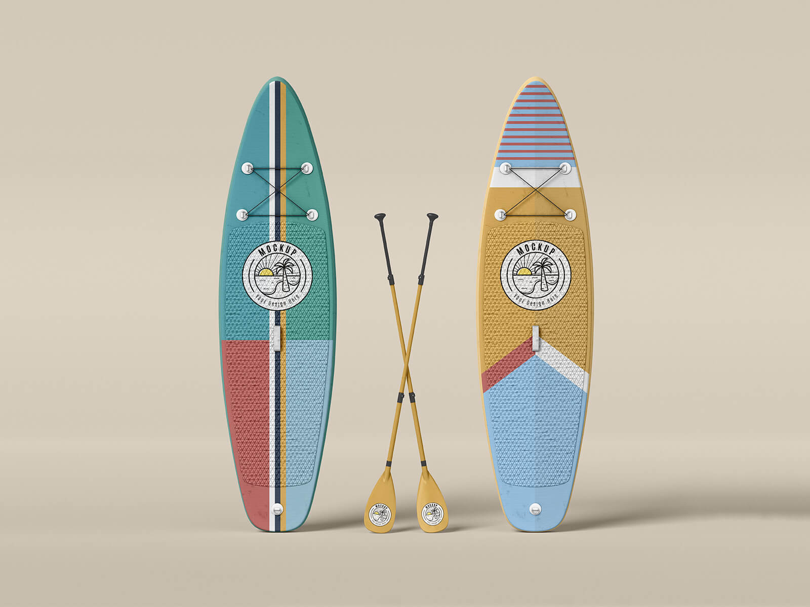 Free-Surf-Board-With-Paddles-Mockup-PSD-2