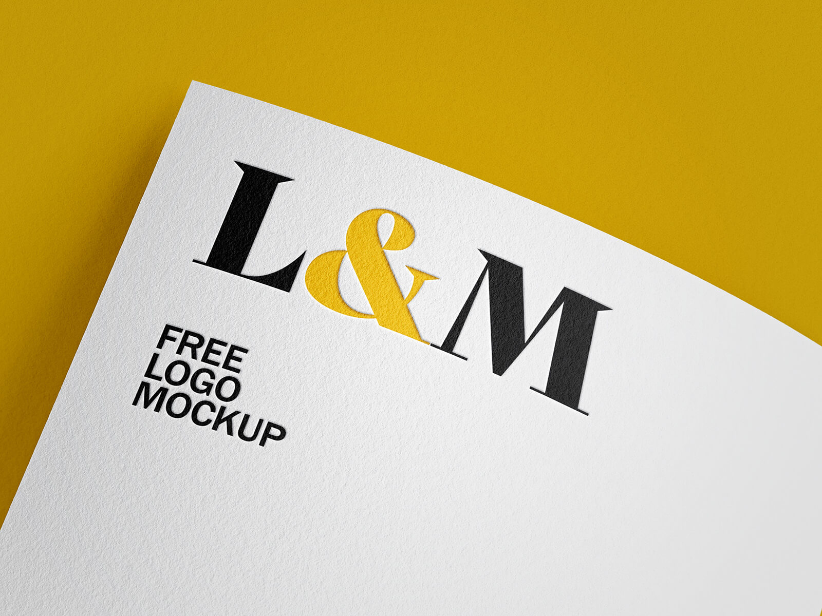 Free Textured White Paper Logo Mockup PSD Set