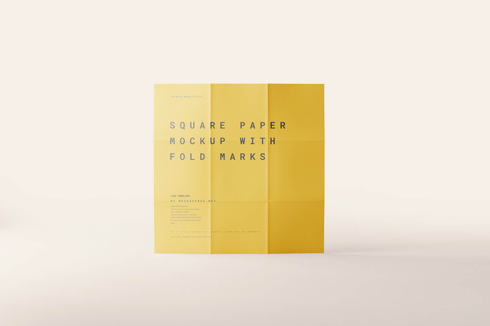 10 Free Fold Marks Square Flyer Mockup PSD Set