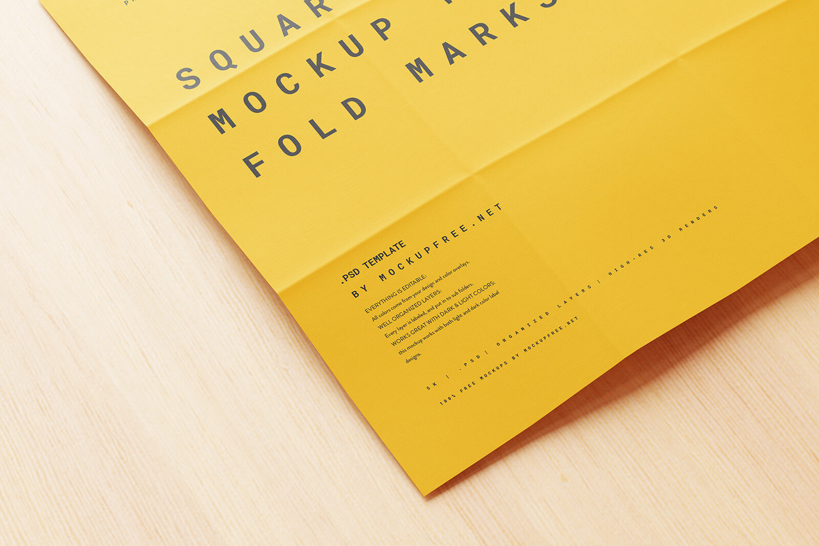 10 Free Fold Marks Square Flyer Mockup PSD Set